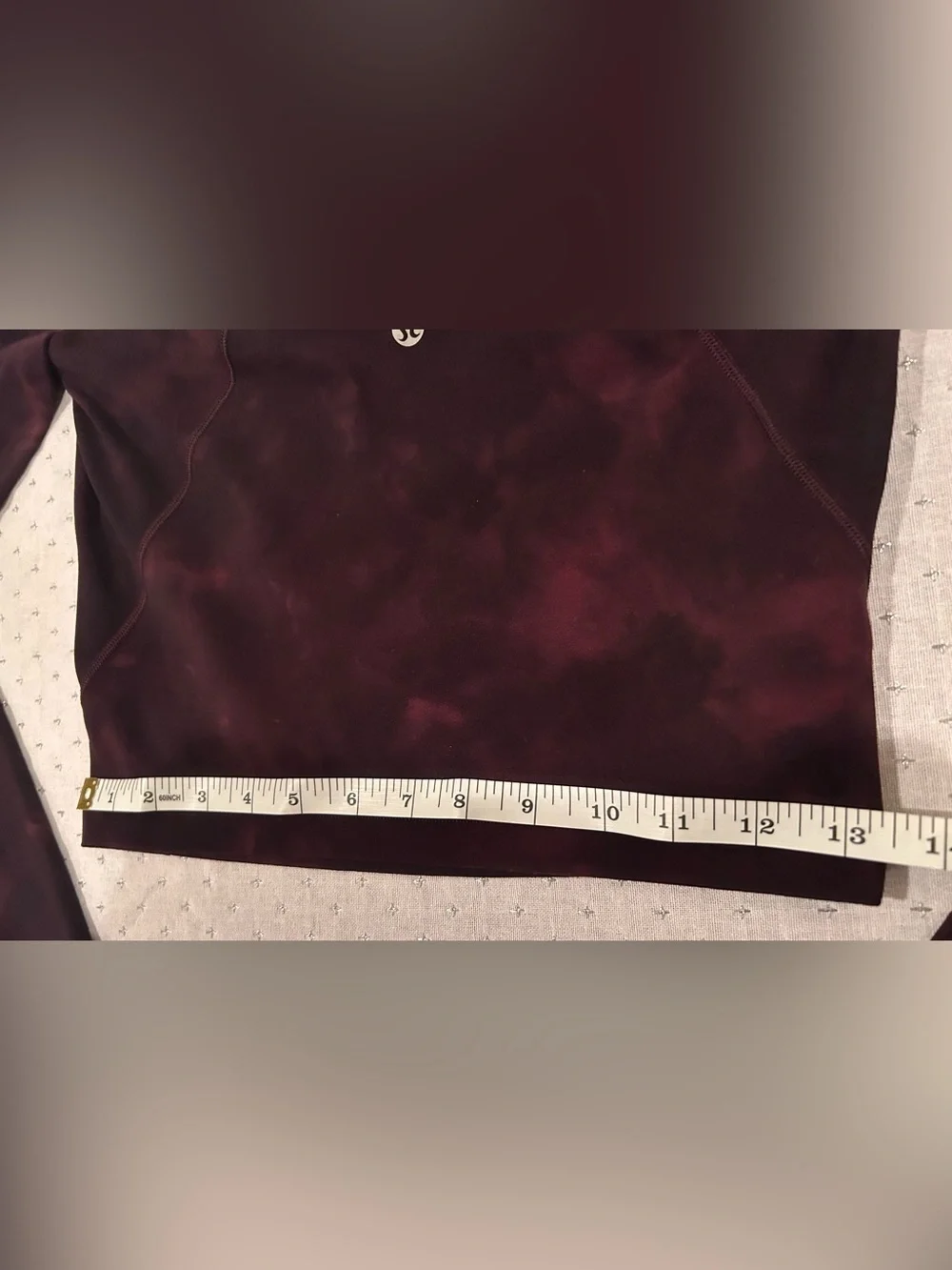 lululemon athletica Women's Long Sleeve Crop Top in Deep Wine Tie-Dye